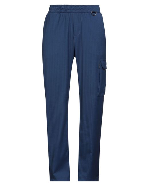 FAMILY FIRST Blue Pants Polyester, Viscose, Wool, Elastane for men