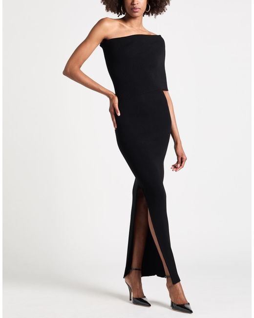 Rick Owens Black Maxi Dress Viscose, Polyester
