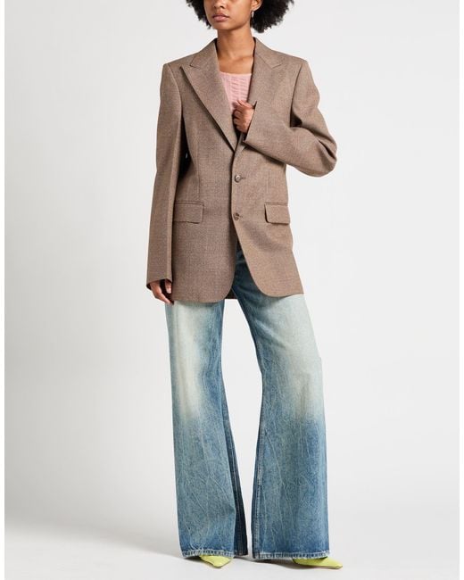 MM6 by Maison Margiela Brown Blazer Virgin Wool