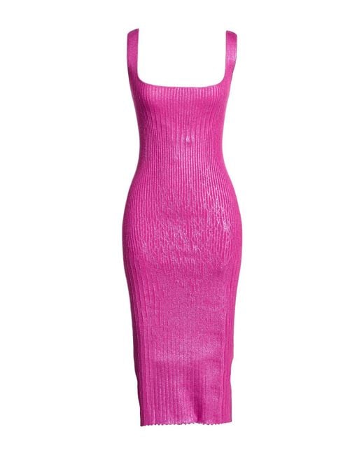 Pinko Pink Midi Dress Viscose, Polyester, Polyamide