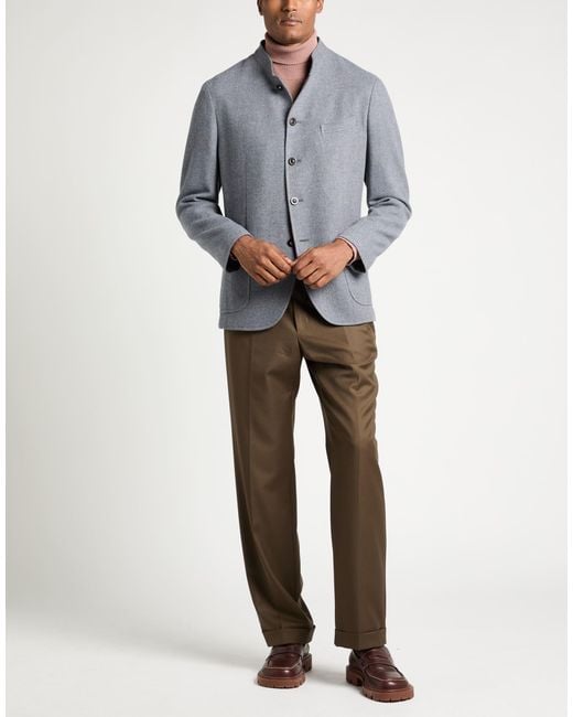 Boglioli Blue Slate Blazer Wool, Cashmere for men