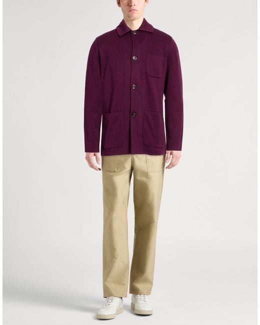 Lardini Purple Cardigan for men