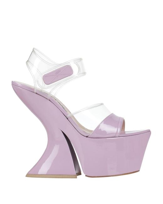 Casadei Purple Lilac Sandals Leather, Pvc