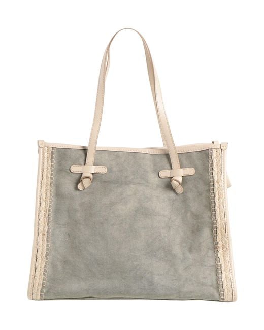 Gianni Chiarini Gray Marcella Club -- Military Handbag Textile Fibers, Leather