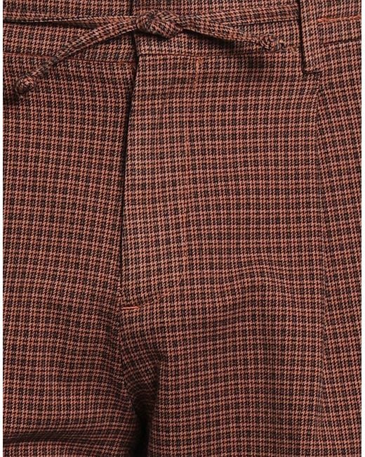 Paoloni Brown Pants Cotton, Polyester, Elastane for men