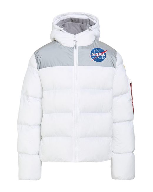 Alpha Industries White Puffer Nylon, Polyamide for men