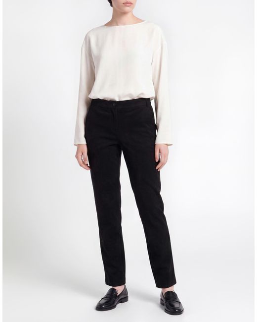 Bruno Manetti Black Pants Polyester, Elastane