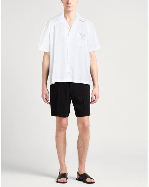 Valentino Garavani White Oversized Poplin Camp-Collar Shirt for men