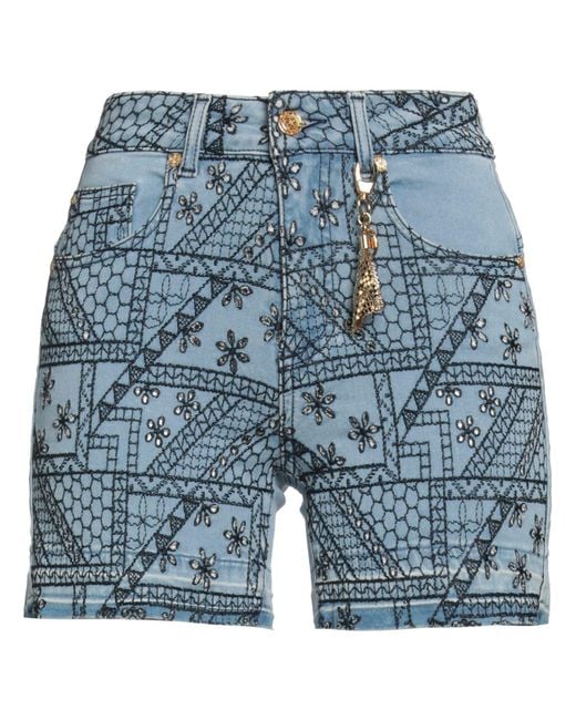 Marani Jeans Women's Blue Denim Shorts Cotton, Viscose, Elastane