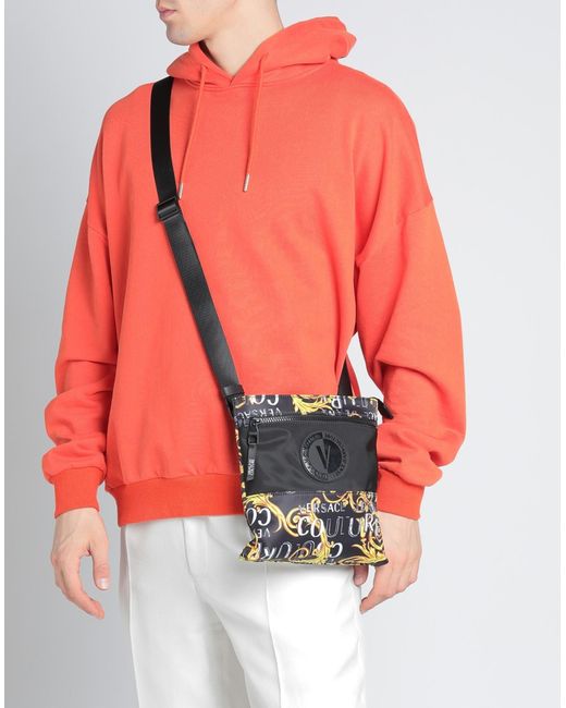 Versace Black Baroque Pattern-print Shoulder Bag for men