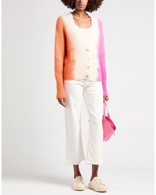120% Lino Pink Cardigan Cashmere, Mohair Wool, Wool, Polyamide