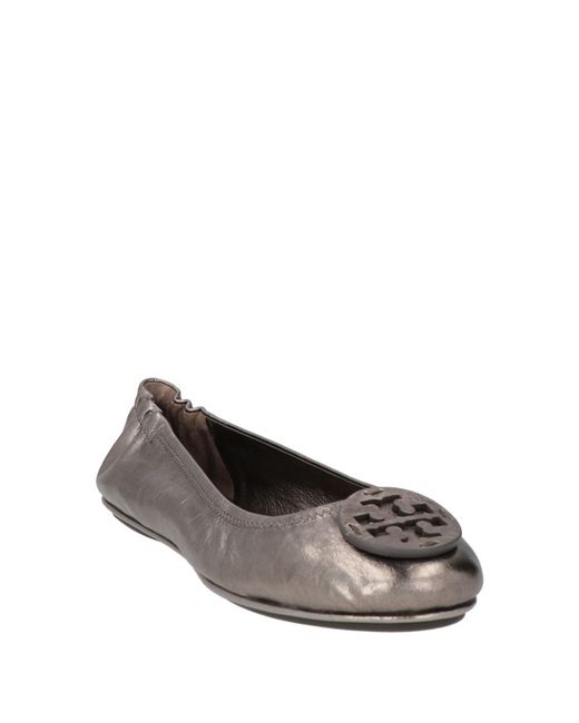 Tory Burch Gray Ballet Flats Leather
