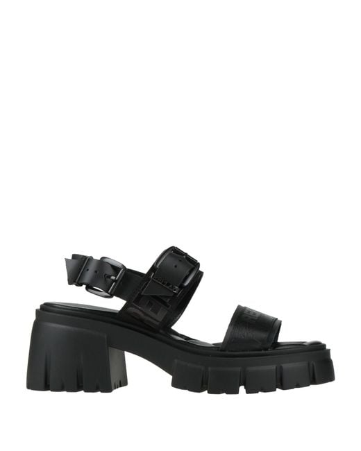 Replay Black Sandals Textile Fibers