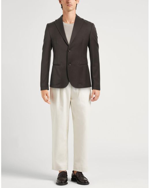 Daniele Alessandrini Black Dark Blazer Polyester, Viscose, Elastane for men