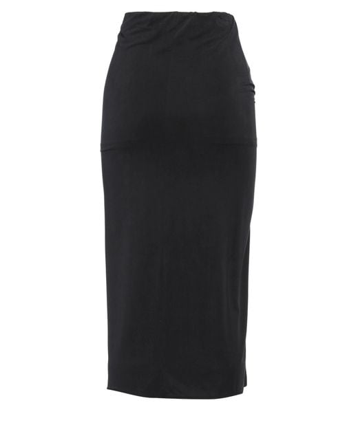 Jacquemus Black Croissant Midi Skirt With Draped Design