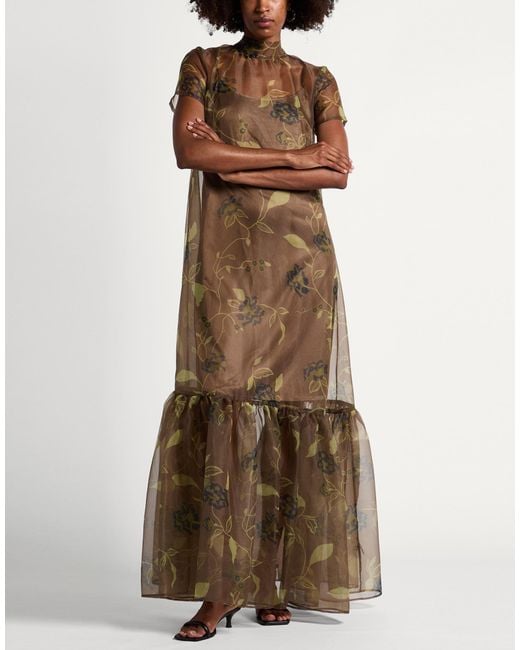 Staud Natural Maxi Dress Polyester, Elastane
