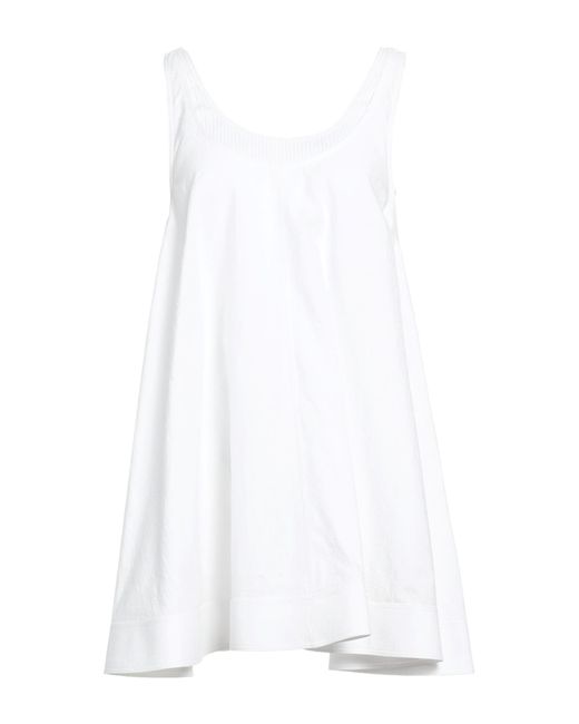 Loewe White Mini Dress Cotton, Calfskin