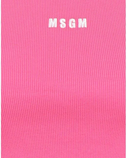 MSGM Pink Fuchsia Tank Top Cotton, Elastane