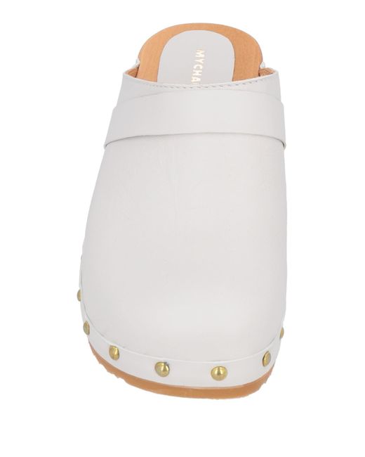 MyChalom White Mules & Clogs