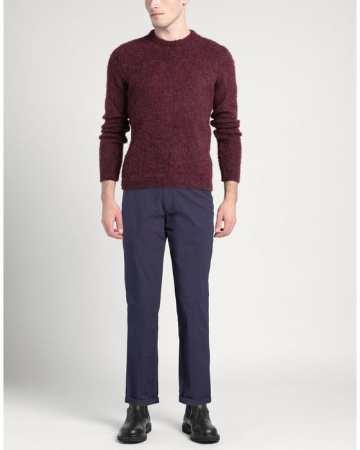 40weft Blue Pants Cotton, Elastane for men