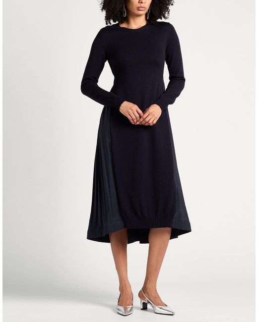 MEIMEIJ Blue Midi Dress Virgin Wool, Polyester