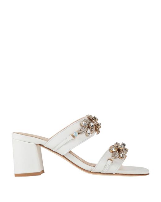 Paola Fiorenza White Sandals Leather