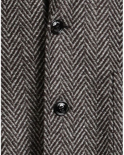 Tombolini Gray Dark Coat Polyester, Acrylic, Virgin Wool for men