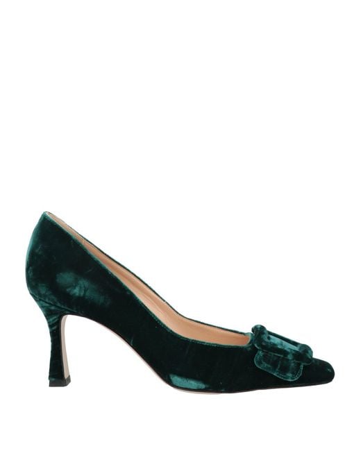 FRANCESCO SACCO Green Dark Pumps Textile Fibers