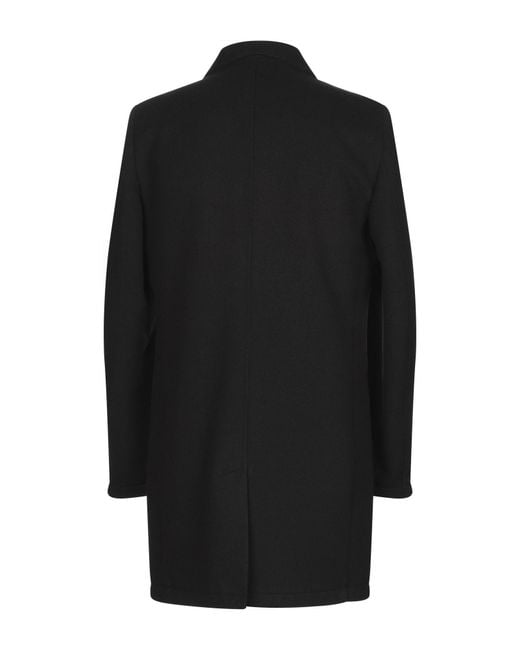 Daniele Alessandrini Black Coat Polyester, Viscose, Elastane for men