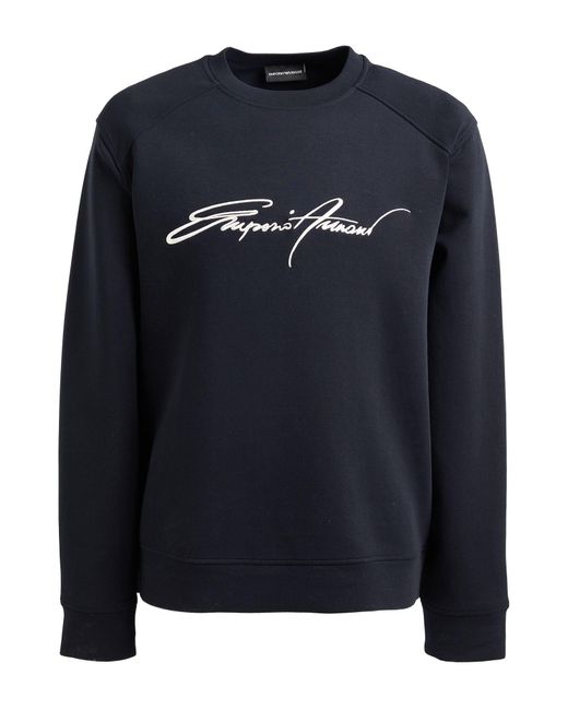 Emporio Armani Blue Midnight Sweatshirt Cotton, Polyester, Elastane for men