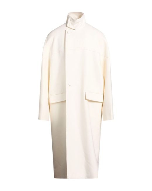 Valentino Garavani White Cream Coat Virgin Wool, Silk for men