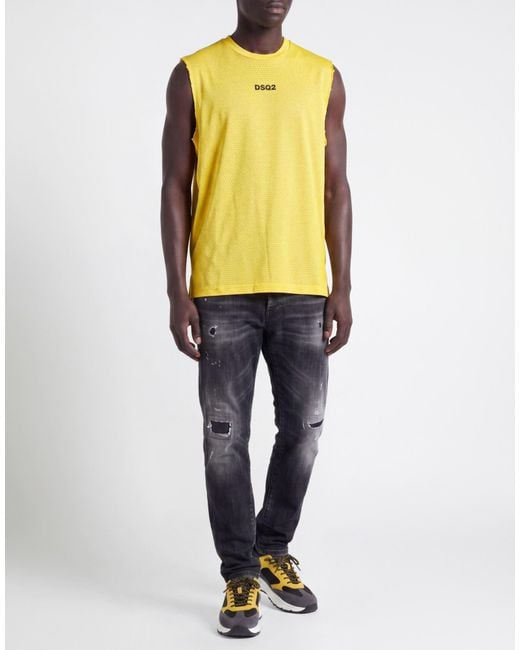 DSquared² Yellow T-Shirt Cotton for men