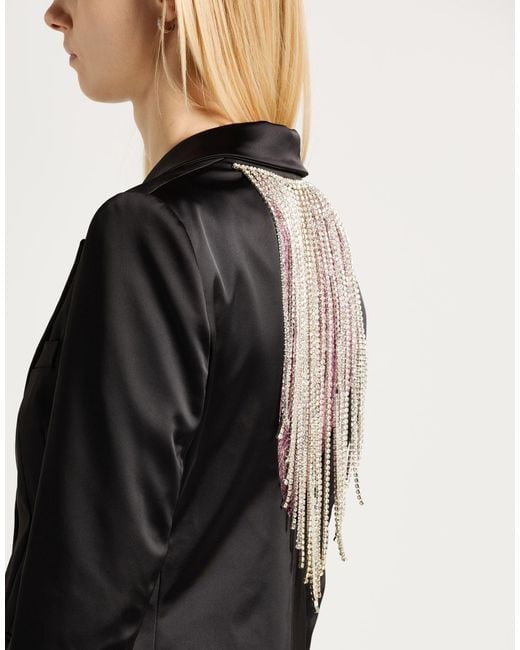Gaelle Paris Black Blazer Polyester, Elastane