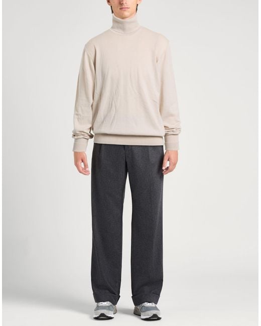 Alpha Studio White Cream Turtleneck Merino Wool for men