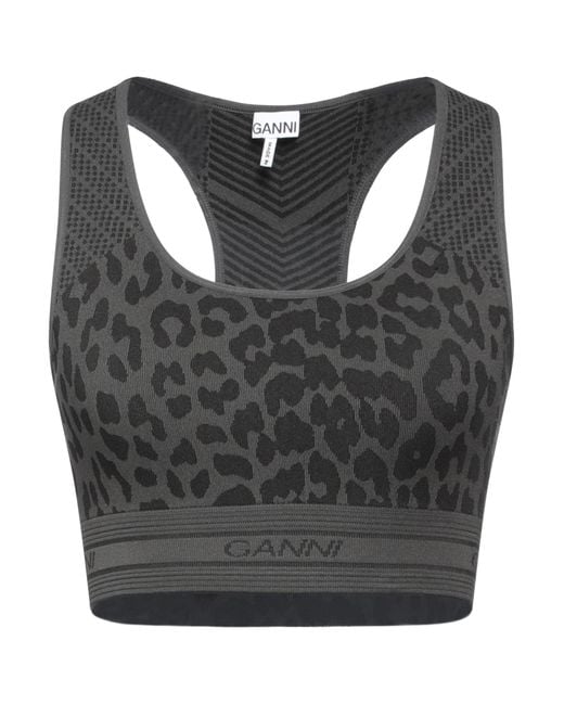 Ganni Black Top Recycled Polyamide, Polyester, Elastane