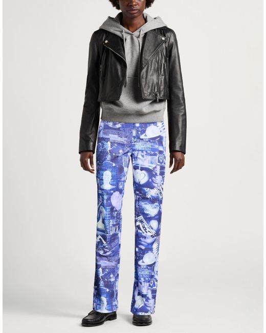 Moschino Blue Bright Pants Cotton, Elastane
