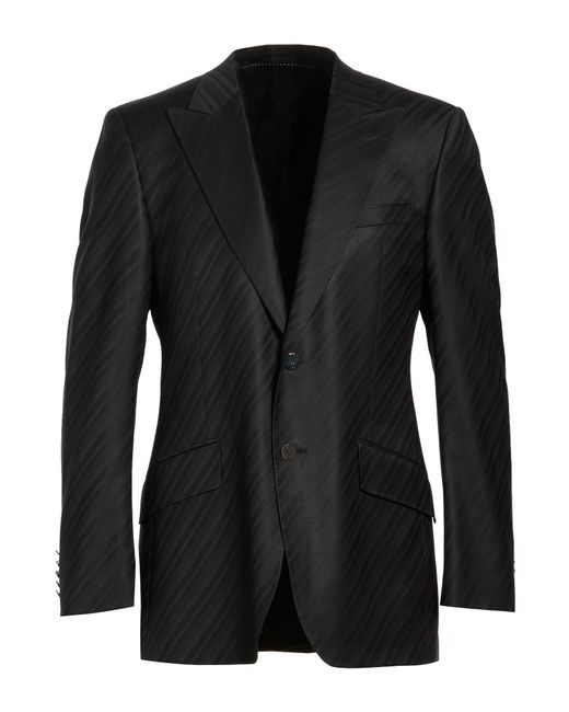 Versace Black Blazer Wool, Polyamide, Elastane for men