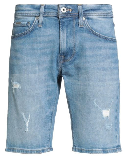 Pepe Jeans Blue Denim Shorts Cotton, Elastane for men