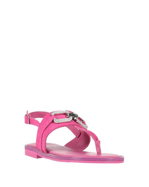 CafeNoir Pink Fuchsia Thong Sandal Leather