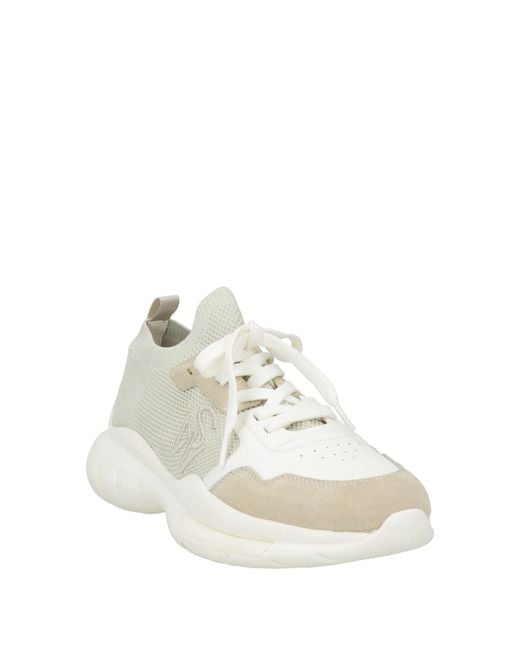 Stuart Weitzman White Sand Sneakers Textile Fibers, Leather