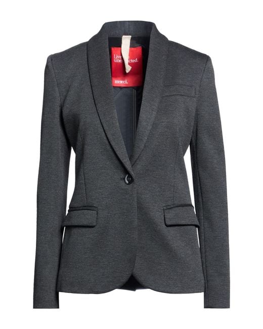 .., merci italia Black Charcoal Blazer Viscose, Nylon, Elastane