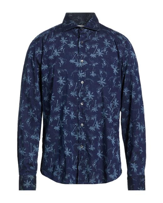 Ghirardelli Blue Washed Shirt Cotton for men