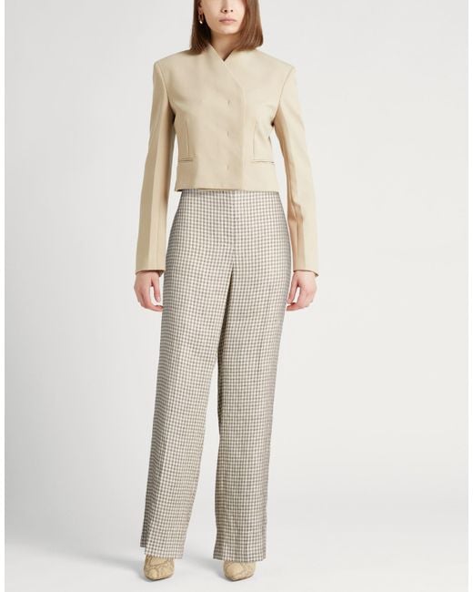 Theory White Pants Linen, Viscose