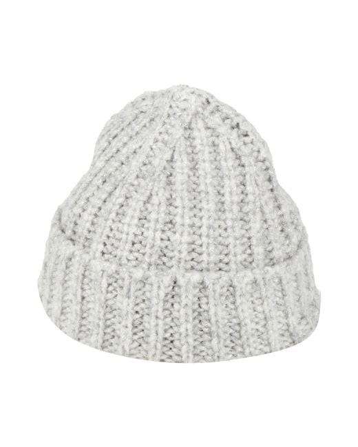 Anna Molinari White Light Hat Wool, Metal Fiber, Polyamide