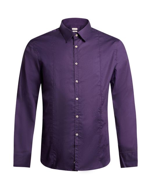Bagutta Purple Shirt Cotton, Elastane for men