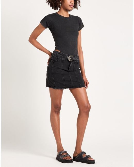 Liu Jo Black Denim Skirt Cotton