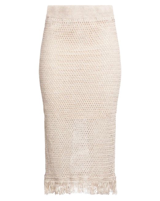 Peserico White Midi Skirt Linen, Cotton