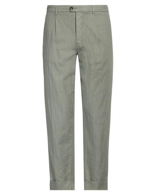 RE_HASH Gray Pants Cotton, Linen, Elastane for men