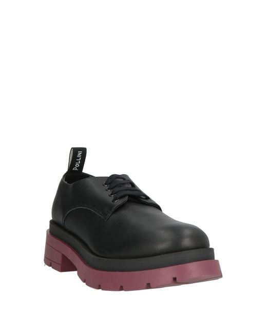 Pollini Black Lace-Up Shoes Calfskin
