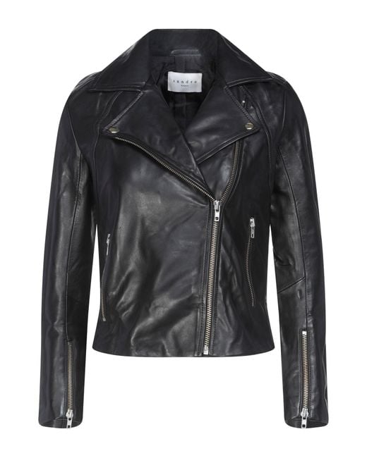 Sandro Black Jacket Lambskin